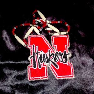 Handmade Beadwork Nebraska cornhusker Medallion
